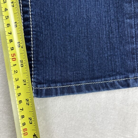 Miss Me Jeans Womens 27 Signature Cuffed Capri Embroidered Thick Stitch Bling - Picture 8 of 14